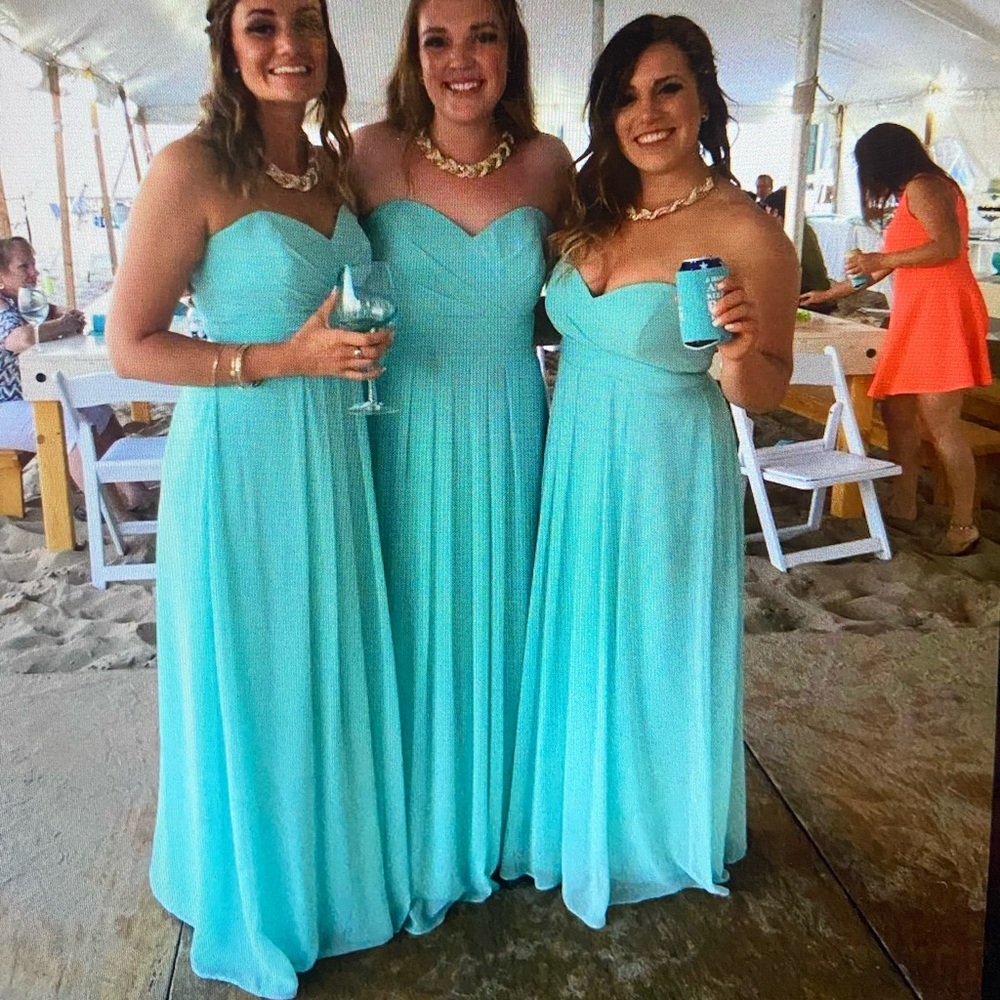 Strapless Chiffon Maxi Bridesmaid dress